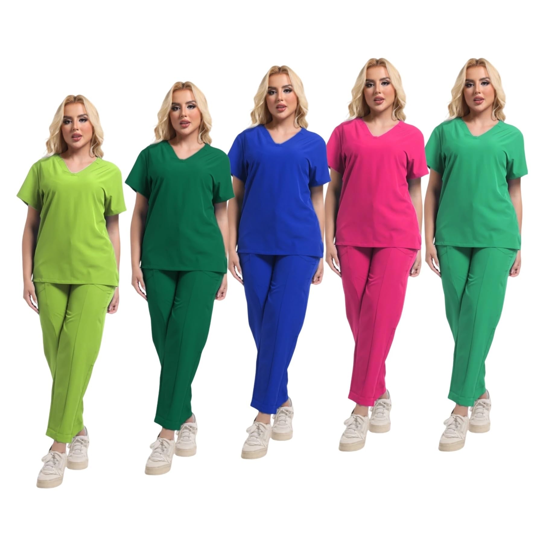 Uniforme per Infermieri Accessori for Divise infermieristiche da Laboratorio, Fascio di Vita, Divise da Salone Spa, Camici, Set Divise for Spa per Infermieri(Red,XL)