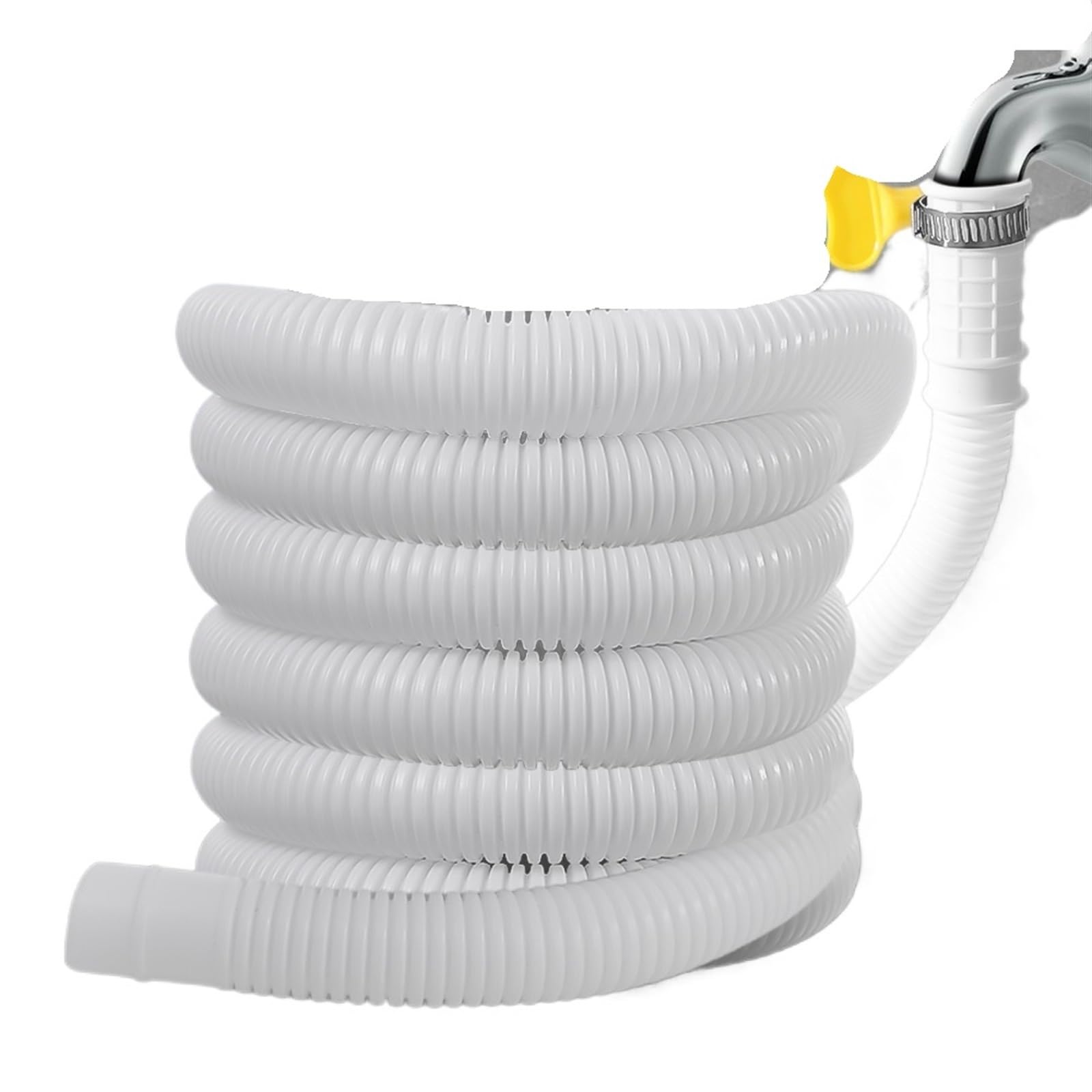 Rrypbovg 1Metres Washing Machine Drain Hose White Pp Plumbing Hose For Washing Machine Draining Pipe Air Conditioner Faucet 300Cm Extension Semi-Automatic Plumbing Hoses