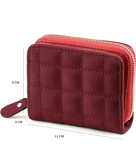 SYGA Women’s Stylish Quilted PU Leather Wallet – Compact Zip Closure Card Holder Purse for Girls & Ladies - Image 3