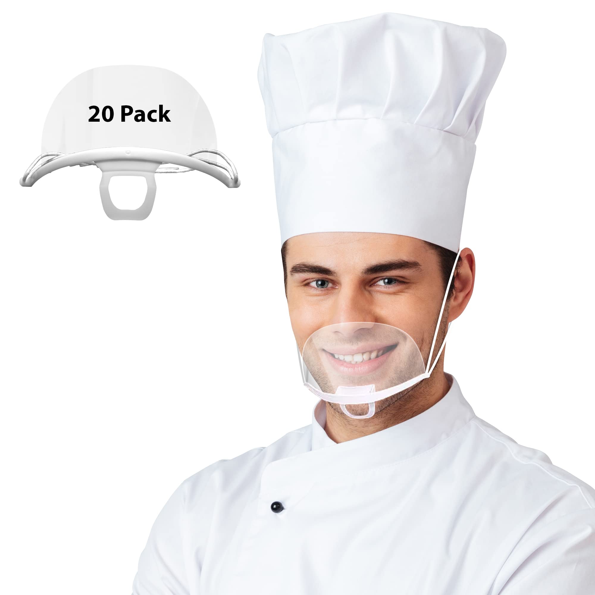 Photo 1 of ?20 Pack? Anti-Fog Mouth Shield, Hygienically Filmed Shield & Individually Packaged, Restaurant, Day Spas & Salons, Transparent Mouth Shield