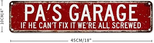 Miniatura 6 de Pa's Garage If He Can't Fix It We're All Screwed - Placa de pared de metal con texto en inglés "If He Can't Fix It We're All Screwed", placa de