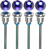 4 Luci LED Indicatore 12mm Blu - 3V-9V DC, Impermeabili, Con Filo - Foto 7