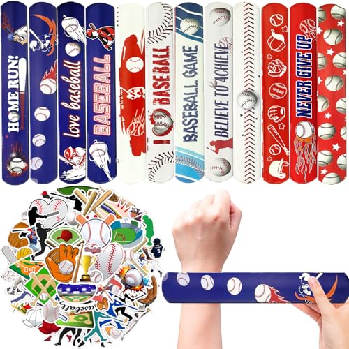 74Pcs Baseball Theme Party Favors BaseBall Theme 24PCS Slap Brace...