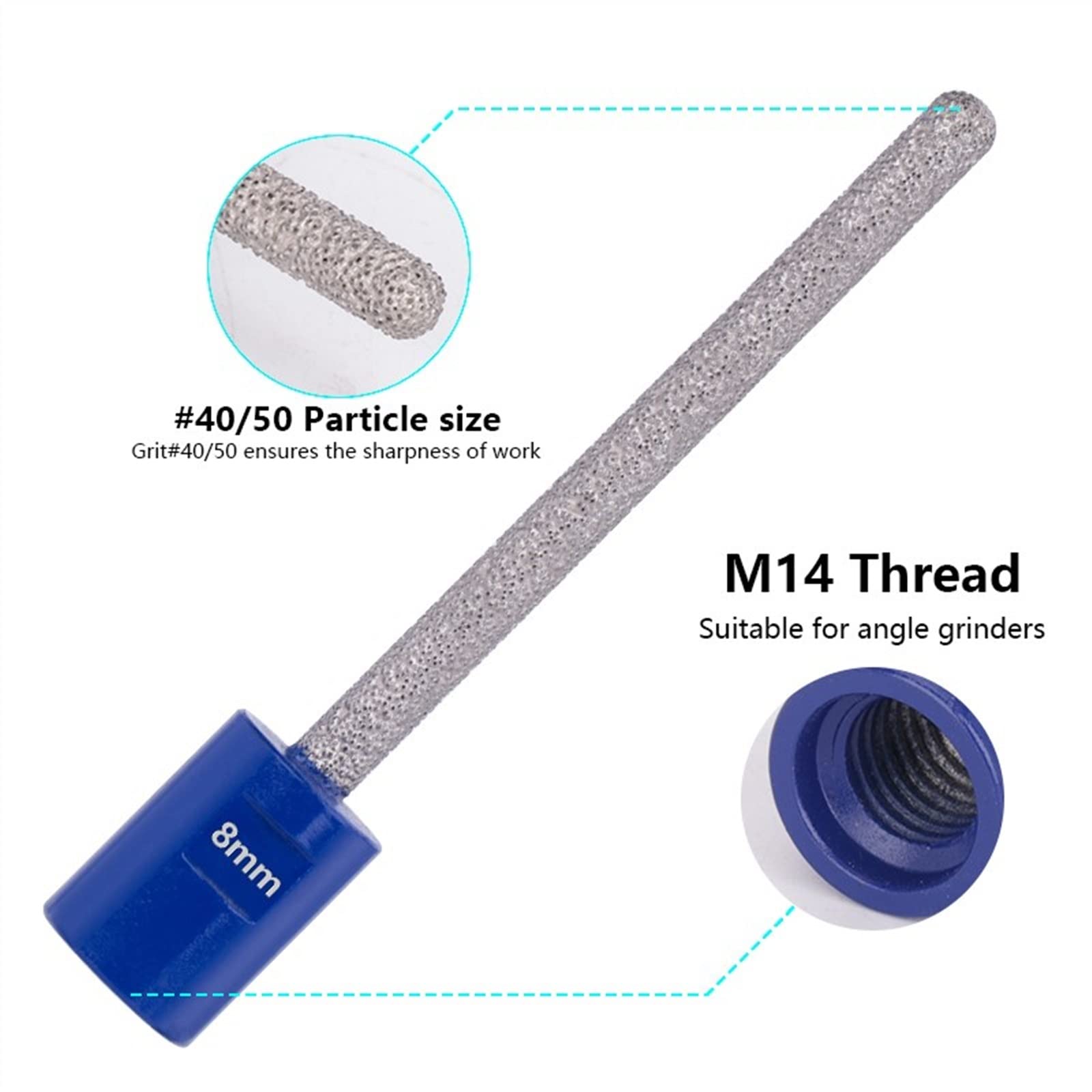 Wiertło diamentowe M14 4/6/8 mm Frezowanie Płytki marmurowe do betonu Otwór piła do muru Wiercenie Korony Narzędzia budowlane 1 szt. (35 x 6)