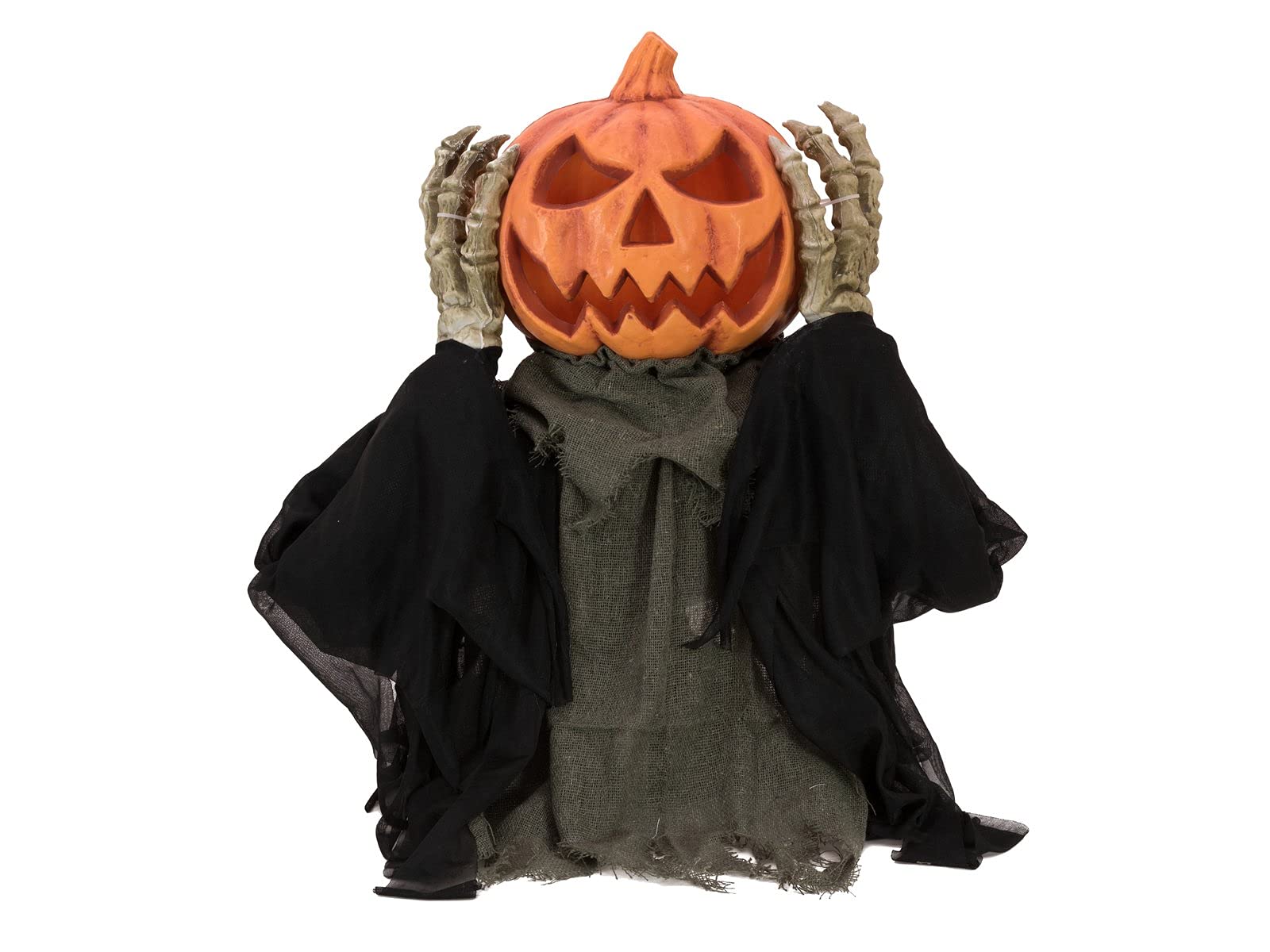 EUROPALMS Halloween Figur POP-UP Kürbis, animiert 70cm | Animierter Kürbismonster-Oberkörper mit Licht-, Sound- und Bewegungs-Effekt