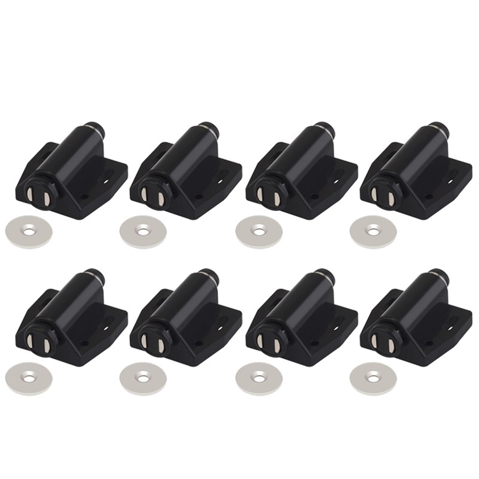Door Stopper 4/8Pcs Single Magnetic Catch for Invisible Wardrobe and Furniture Cabinet Door Closing(8Pcs Black)