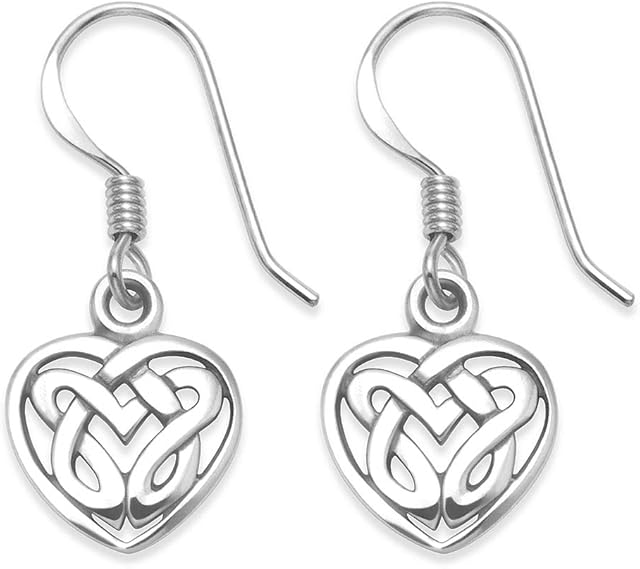 Heather Needham Sterling Silver Celtic Heart Earrings - SIZE: 10mm. Gift Boxed. silver Celtic earrings. 6430