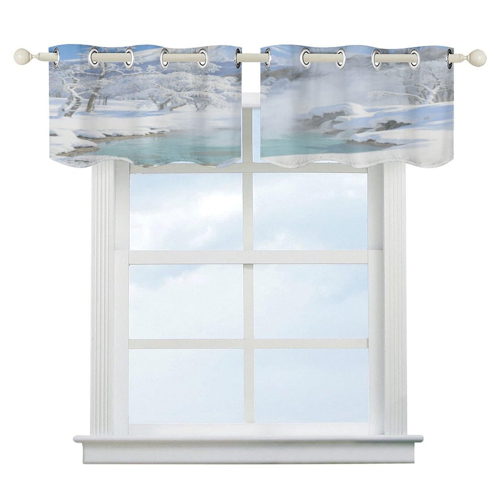 Fekiloot Style Hokkaido Hot Springs Short Curtains Valance Curtain