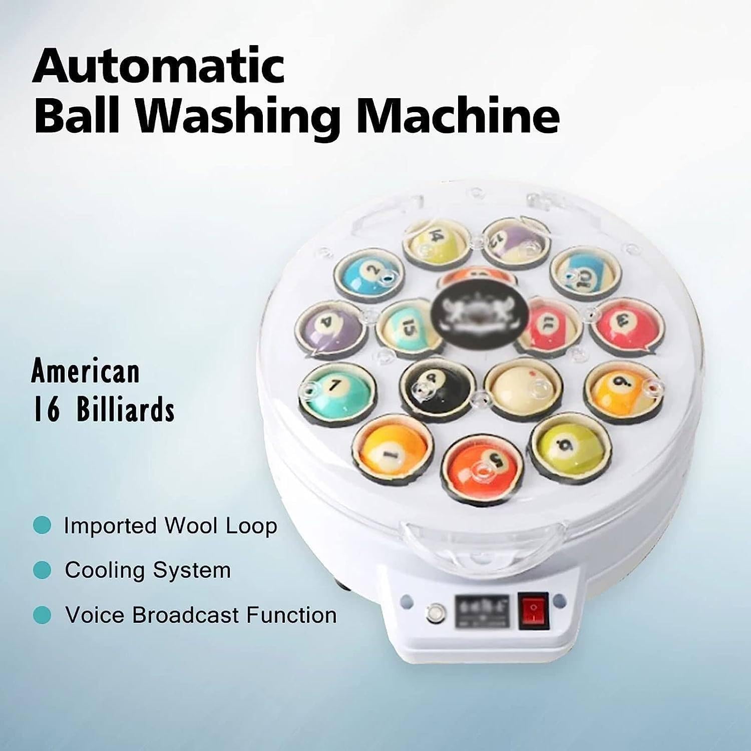 DAZULI Pool Ball Polisher, Bulletproof Billiard Ballistic Ball Polishing Machine, 16/22 Balls Professional Pool Ball Cleaner Automatic Billiard Ball Cleaner For Clean, Polish & Care,22balls - View #8