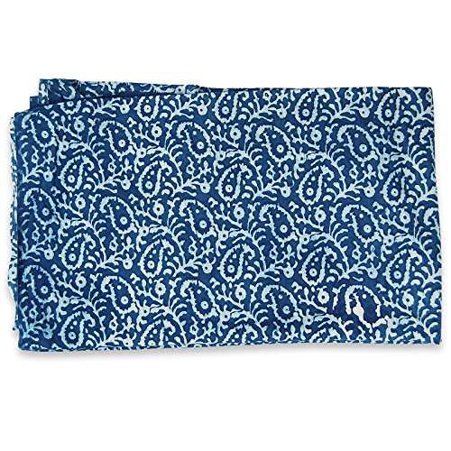 Tissu Indien imprimé à la Main, Tissu de Coton Doux par Le Tissu de Jardin, Tissu imprimé Jaipuri Kurti pour Robe d'été (5 Yards) Cover