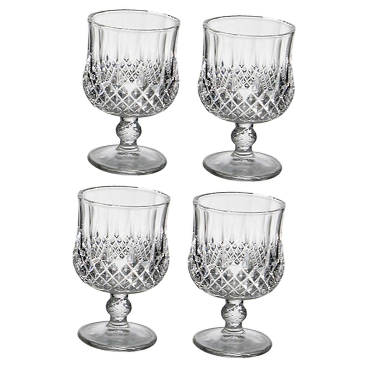 4 Stück Teiliges Kristallglas Diamantgravur Frostige Weingläser für Rotwein Cocktails und Wasser Elegante Kelche mit Hohem Stiel für Partys Restaurants und Besondere Anlässe