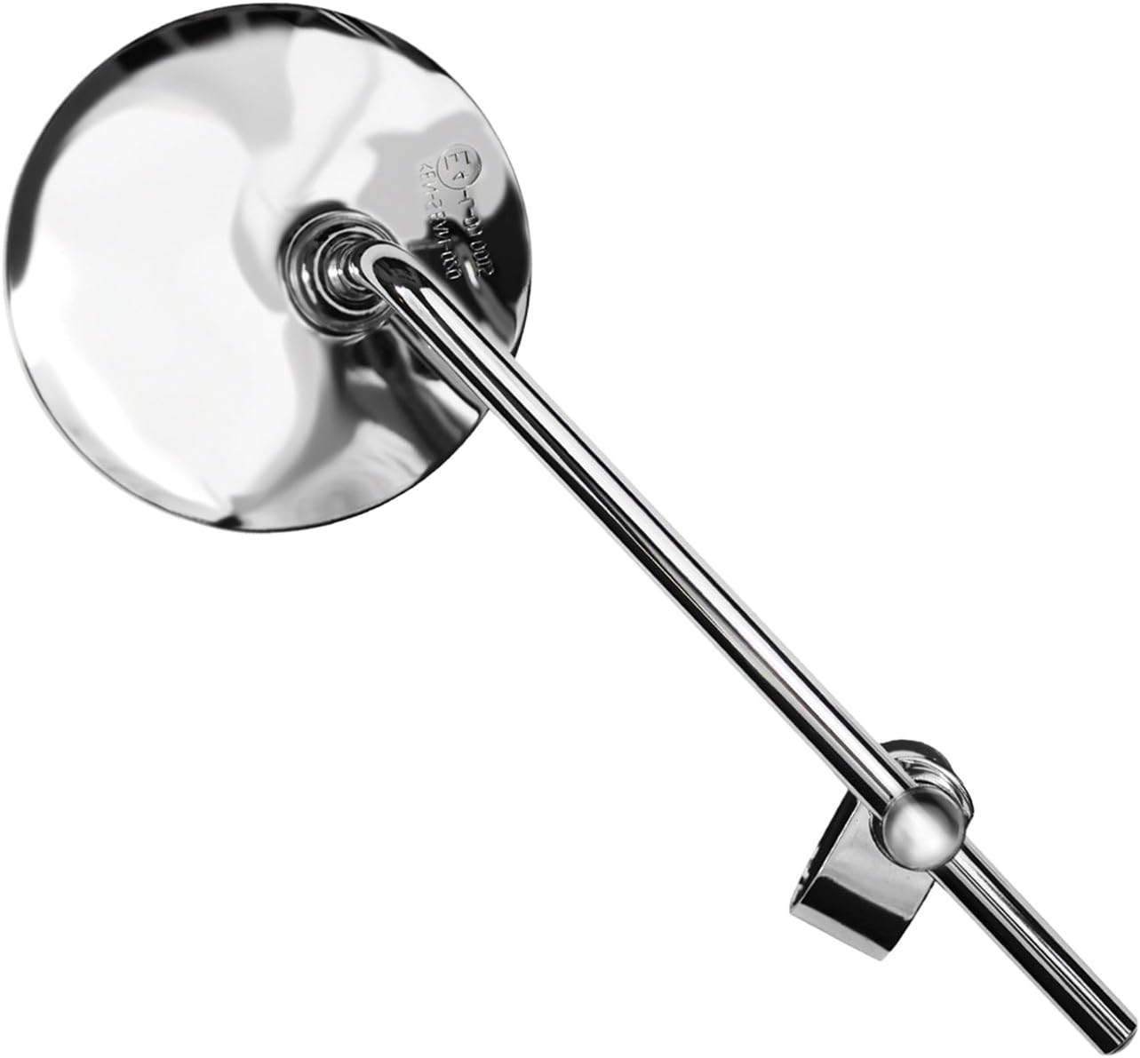 Ken Sean 95103 Nickel Chrome Long Stem Clamp-On Motorcycle Mirror (RH/LH,EC Spec)