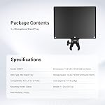NEEWER BASICS Microphone Stand Tray, 10.6" x 8" x 1.3" Clamp on Mic Desk Shelf Attachment for Studio Stage Concert Karaoke Music Recording Meeting Outdoor Lecture for Storage, Max Load 4.4 lb, MS047