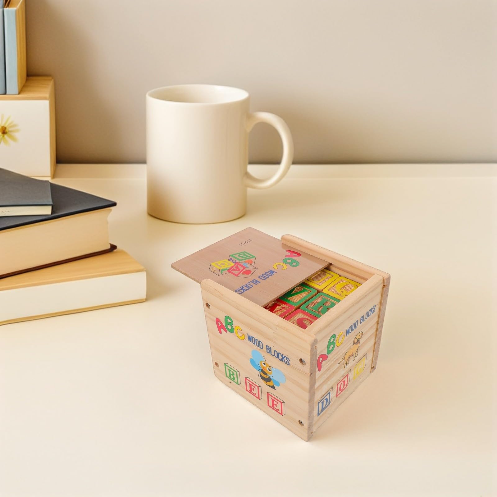 DECHOUS Blocchi in Legno ABC e Numeri per Gioco Educativo Impilabile per Ragazzi e Ragazze Materiale Didattico per Apprendimento di Lettere e Calcolo Giocattolo Creativo e Interattivo