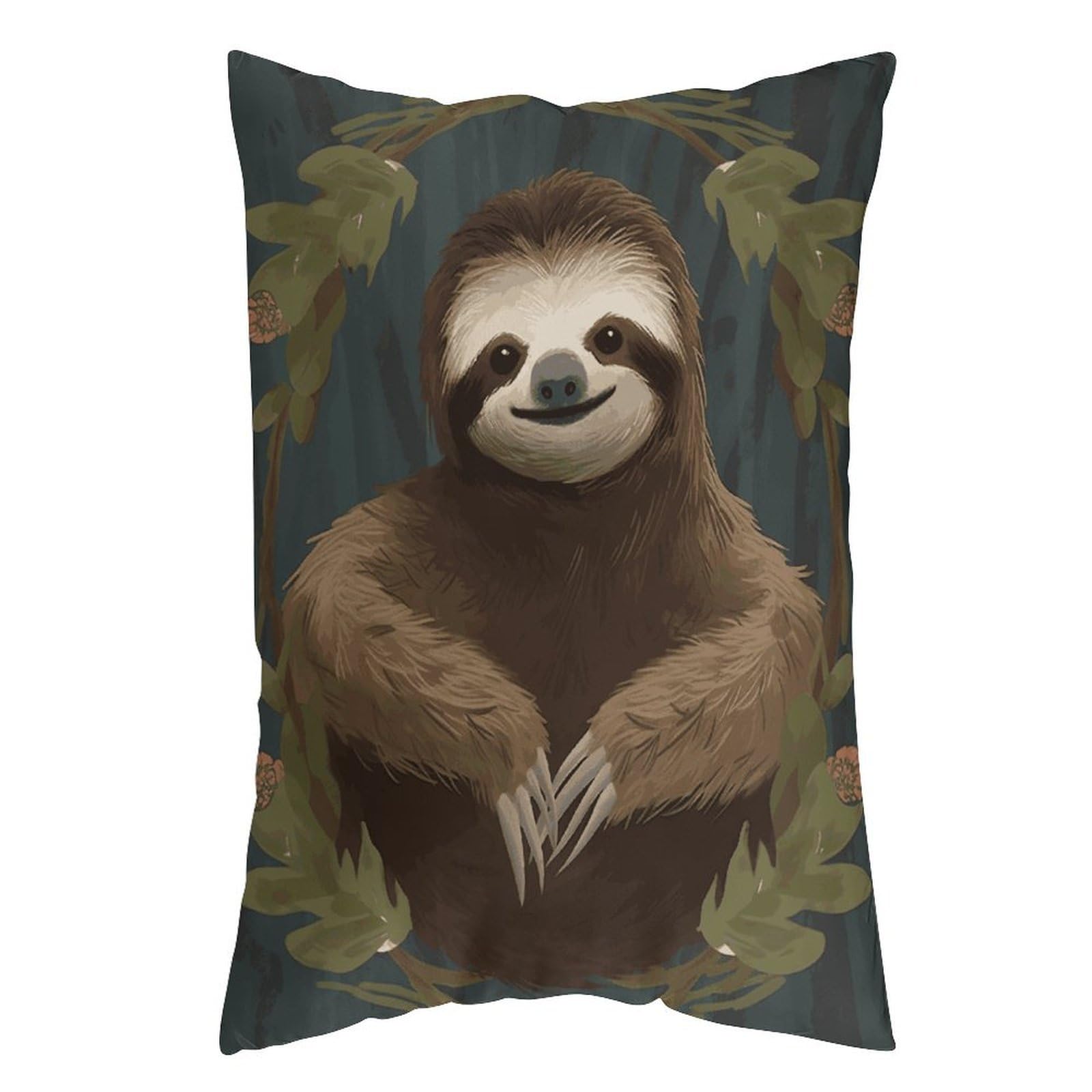 LDGSUPH Sloth Pillow Cases Soft Pillowcase with Invisible Zipper Wrinkle Resistant Pillow Covers Breathable Removable Pillow Protector for Bed Sofa Car 12 "x20