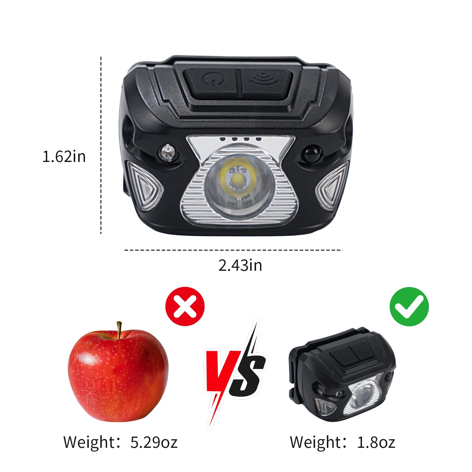 Lampe frontale d'extérieur rechargeable de type C, 6 modes, plus de 1000 lumens, lampe de poche étanche IPX5, éclairage continu de 12 heures, idéale pour le camping, la lecture, le sport, la