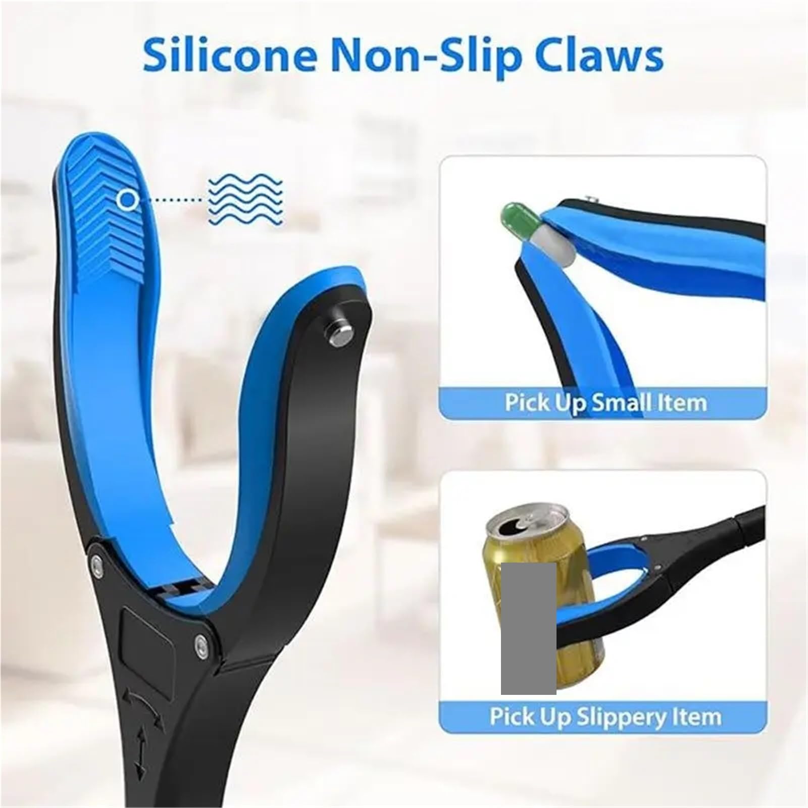 Agarrador plegable con clip giratorio de 360 ​​grados, recolector basura aleación aluminio engrosado, limpieza y saneamiento del hogar Para RecoleccióN(Orange)