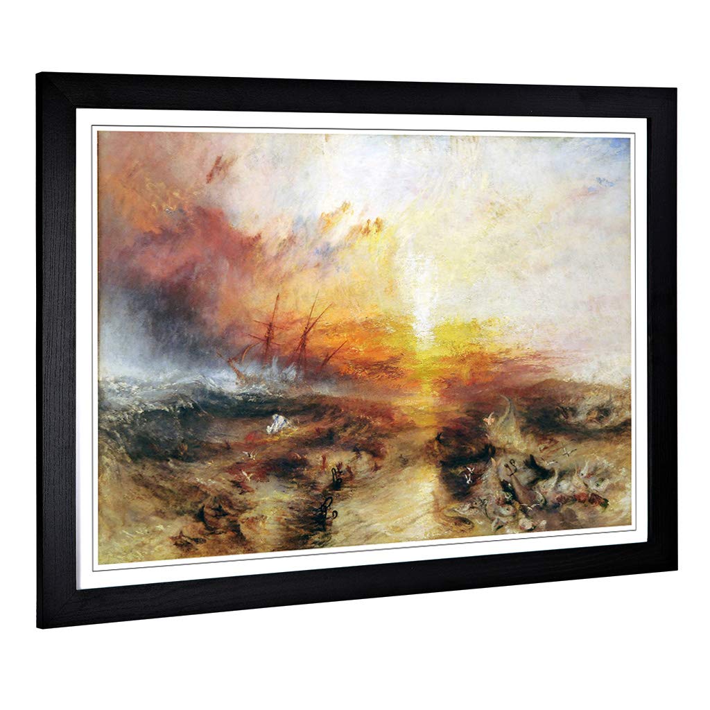 Big Box Art Framed Print of J.M.W (Joseph Mallord William Turner) -Typhoon Coming Design | Wall Art Picture| Home Decor for Living Room, Bedroom, Office, Black, A2 / 24.5x18 Inch / 62x45cm
