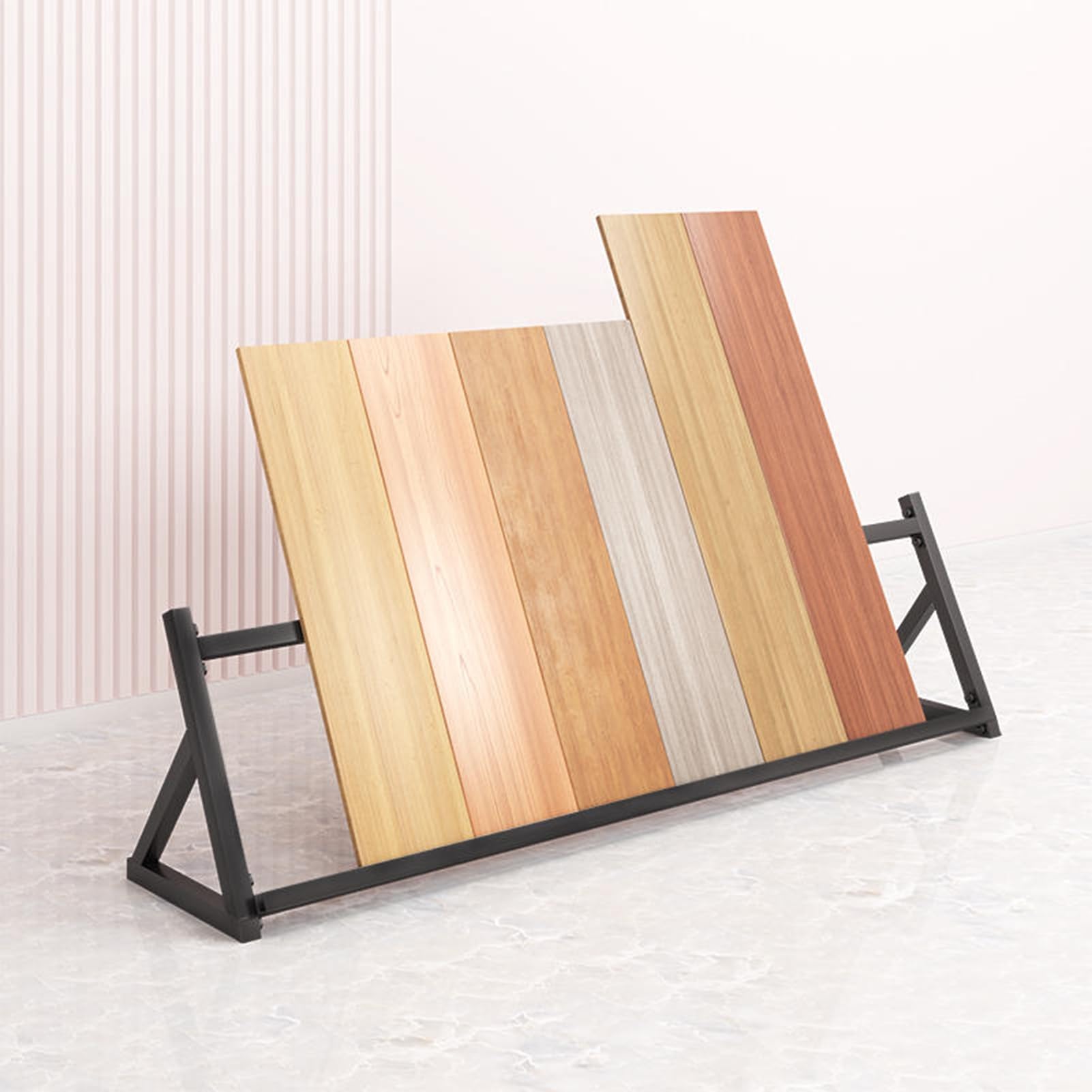 Generisch Ausstellungsständer für Bodenfliesen, Probenhalter zum schrägen Einsetzen, Lagerregal aus Faserplatten für Marmorkeramikfliesen für den Einzelhandel, zum Platzieren von Baustoffproben (