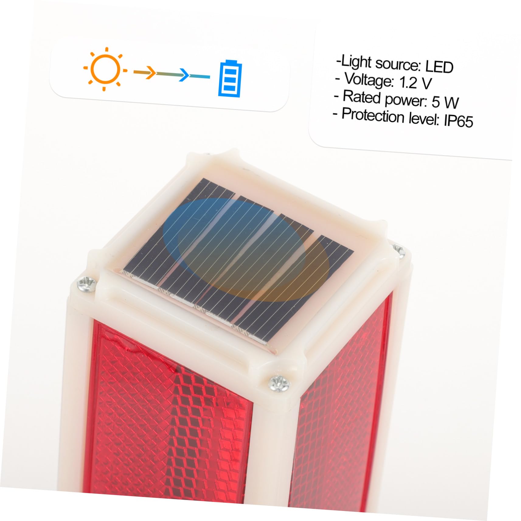 2 Pièces Lumières Solaires de Signalisation Clignotantes Lampes Davertissement Multifonctions pour Barrières Extérieures Éclairage Solaire de Sécurité pour Chantier et Circulation