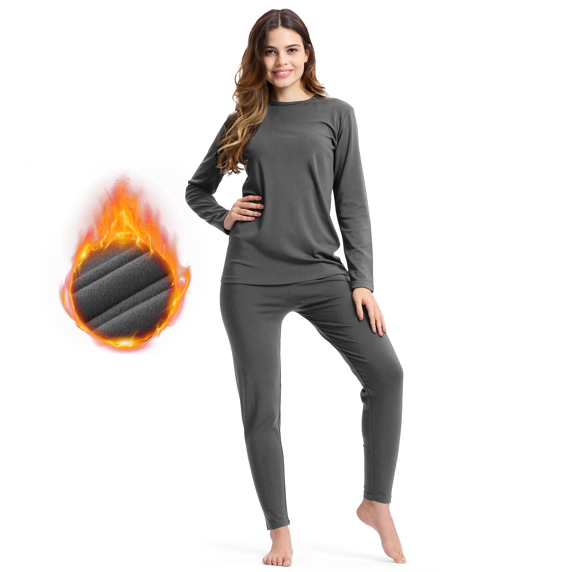 BAMBOO COOL Ropa interior térmica para mujer, monocolor