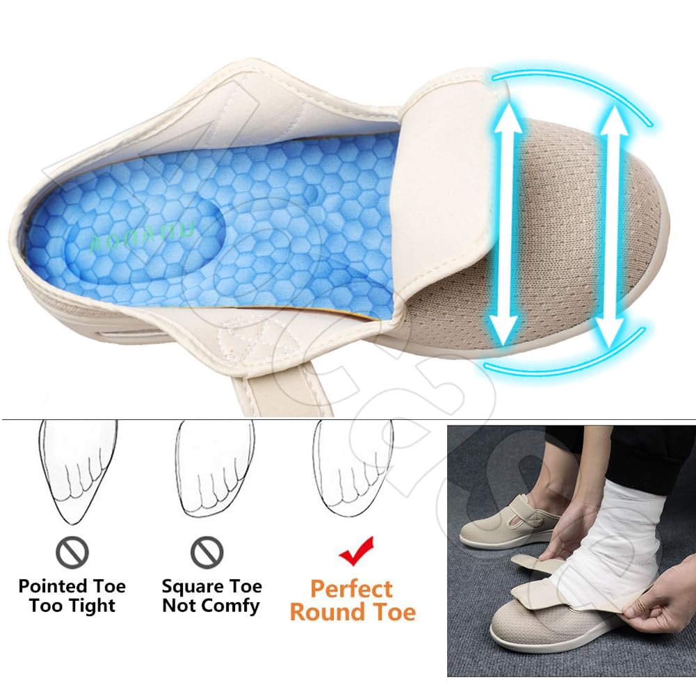 Zapatillas Hombre Extra Confort Zapatos ortopédicos para Mujer Zapatillas ortopédicas para Caminar Zapatos ortopédicos con colchón de Aire y Sandalias sin Cordones,Lightgrey,40 EU