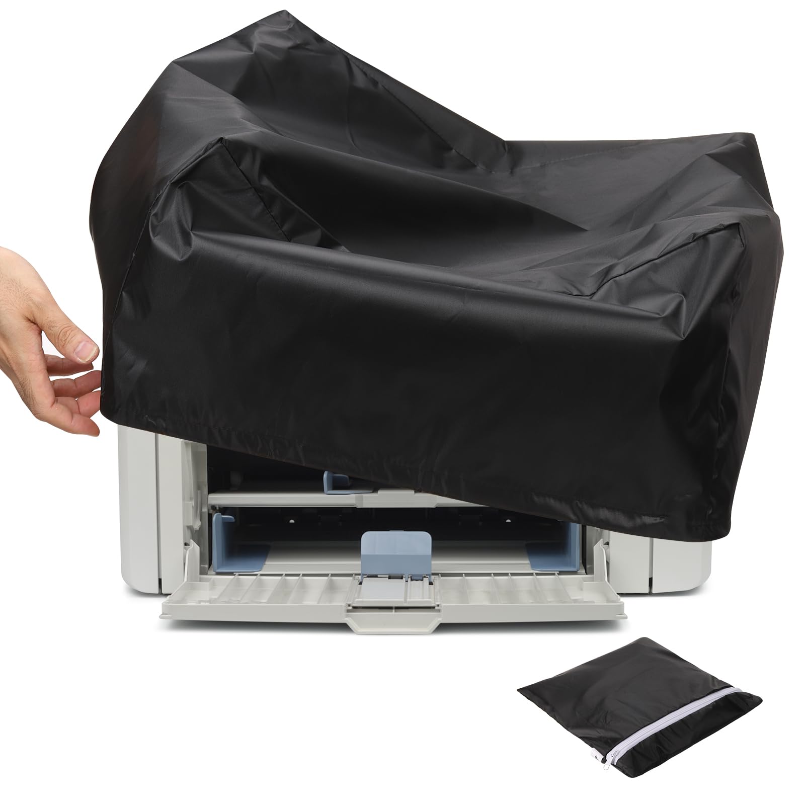 PATIKIL 45 x 40 x 25cm Funda Protectora Contra Polvo Para Impresora Negro | 1Pcs, Funda Protectora De Poliéster Impermeable Y Antiestática Para Varias Impresoras O Fotocopiadoras