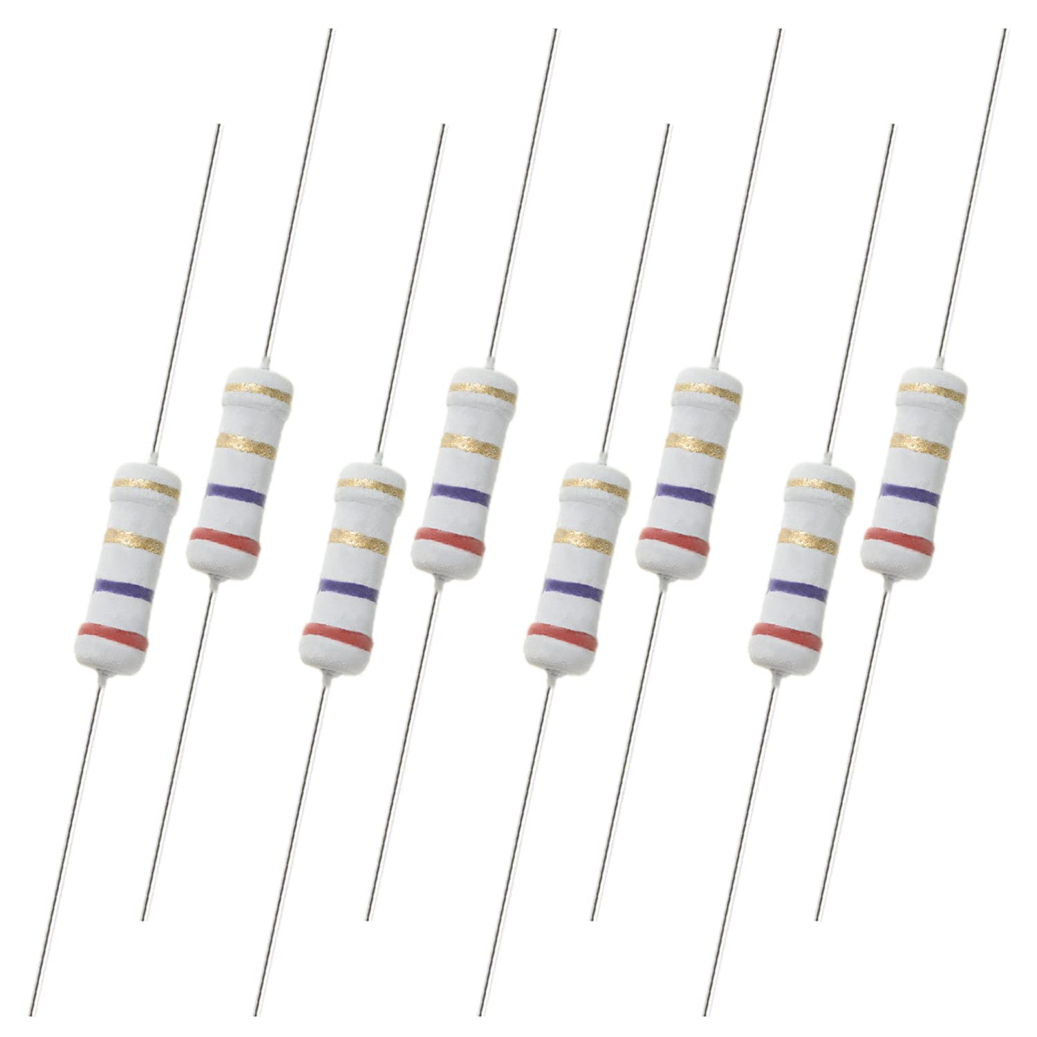 Jutagoss 20Pcs 3 Ohm Resistor 3W, 5% Tolerance Metal Film Flameproof Resistors Axial Lead for Repair Electronic Systems, Repair Cars, Audio Components
