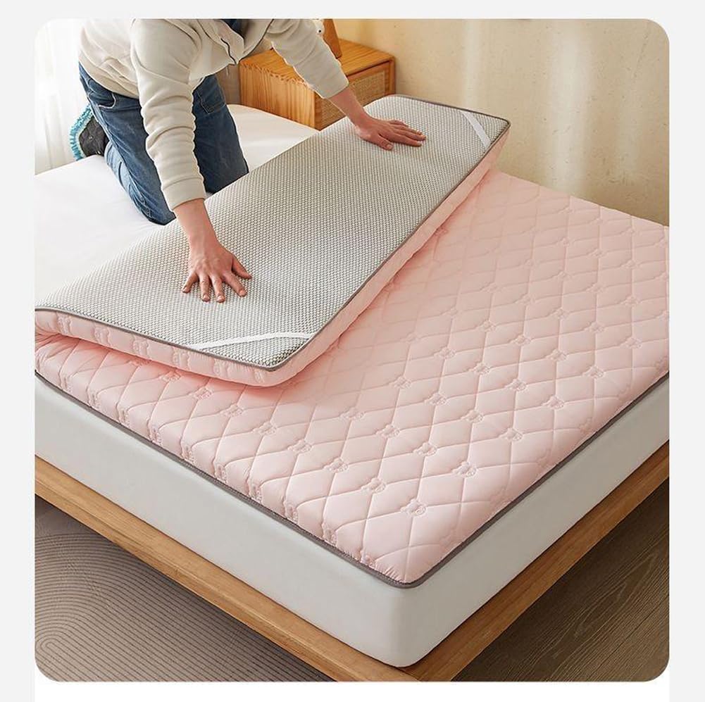Materassino futon giapponese, singolo, matrimoniale, king size, pieghevole, tatami, portatile, per dormitorio da campeggio (bianco, 80 x 190 cm)