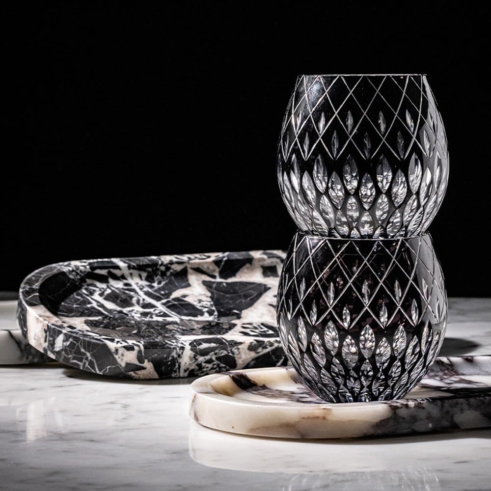Portaspazzolino in vetro cristallo, tazza for collutorio, organizer for tazze da bagno for spazzolino da denti, dentifricio, accessori for il bagno(C)