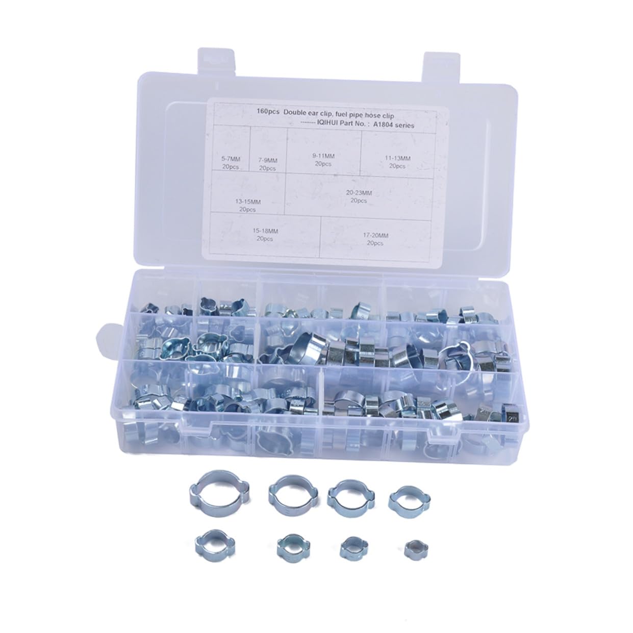 Homoyoyo 160pezzi Fascetta Stringitubo in Acciaio al Carbonio Specifiche per Tubi Aria Acqua Carburante Auto Motori Silicone Resistente e Pratico