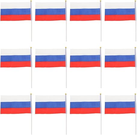Amazon Kozeey12枚 手14 21cm 国旗 手振り旗 ロシア国旗 国家バナー 地図 国旗 おもちゃ