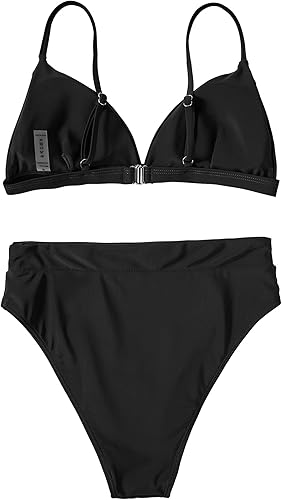 Miniatura 4 de SUUKSESS Conjunto de bikini de cintura alta para mujer, traje de baño de dos piezas con triángulo sexy