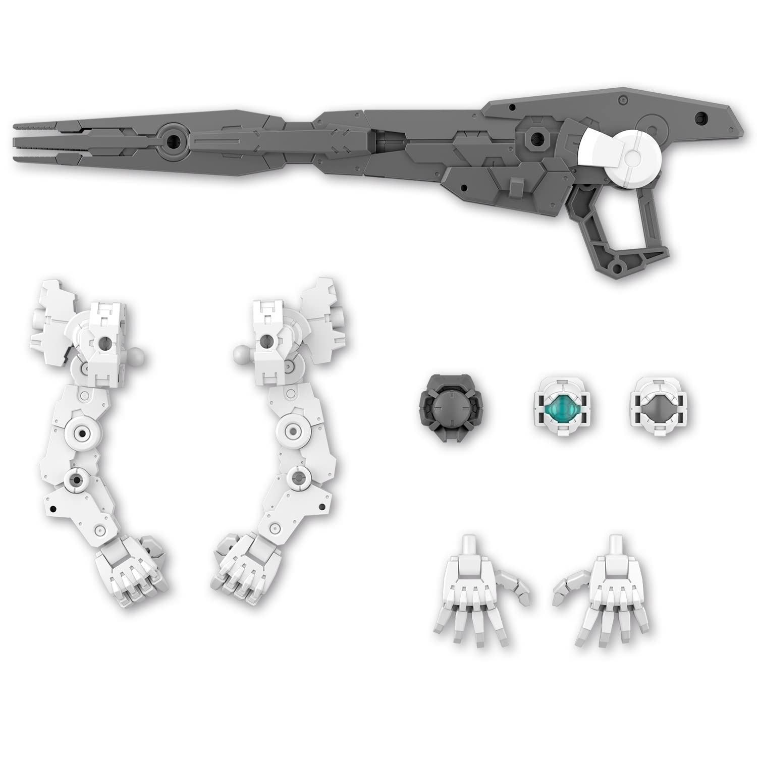 BANDAI SPIRITS 30MM Optional Parts Set 11 (Large Canon/Arm Unit) 1/144 Scale Color Coded Plastic Model, White