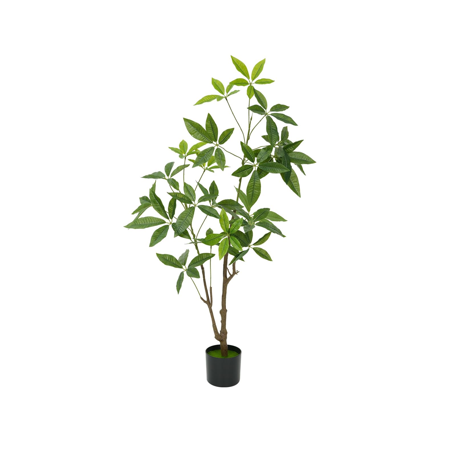 Zstar 120 cm Árbol de dinero artificial, plantas artificiales grandes en maceta con ramas de follaje realistas, grandes árboles artificiales de dinero como real, decoración moderna para oficina, hogar