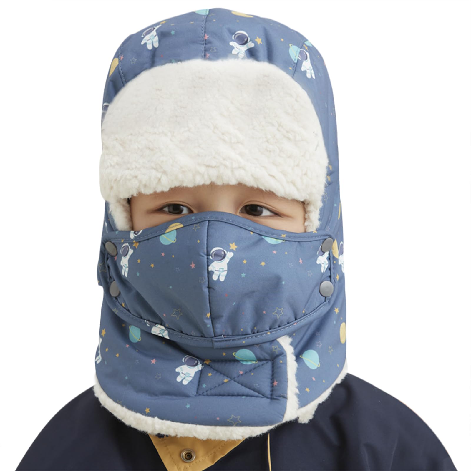 Cute Kids Winter Hat Windproof Ski Mask Balaclava Cap Boys Girls Fur Fleece Hat Teen Ear Flaps Cold Weather Snow Hat Gift