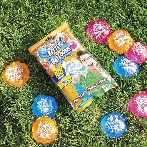 Nerf Better Than Balloons Wasserspielzeug, 108 Wasserkapseln, leicht zu befüllen, perfekt für Wasserschlachten unter Freunden, für Jungen und Mädchen