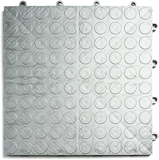 GarageDeck Coin Pattern, Durable Copolymer Interlocking Modular Non-Slip Garage Flooring Tile (Alloy, 48 Pack of 12 x 12" Tiles)