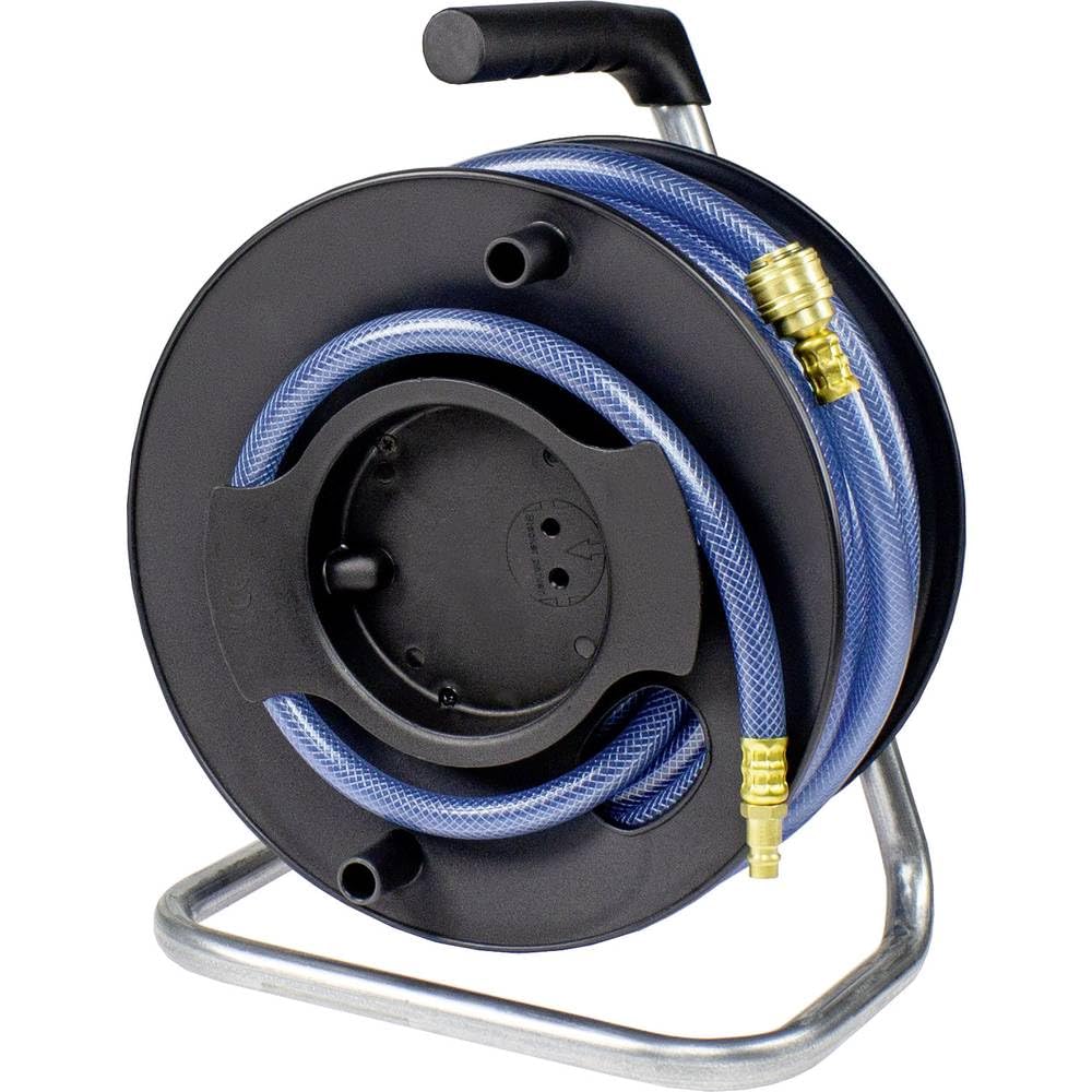 as - Schwabe - Carrete de manguera de aire comprimido 20 m DKV60 - Manguera de aire comprimido PVC 9 x 3 mm con conectores y carrete - manguera de aire comprimido + carrete