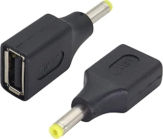 AAOTOKK (2 Pack) USB to DC 4.0×1.7mm Power Adapter 5 Volt USB 2.0 A Female to DC 4.0 × 1.7 mm Male Jack DC 5V Barrel Power Plug Charger Cord Connector for 5 V DC or USB Charging Device(F/4.0×1.7)