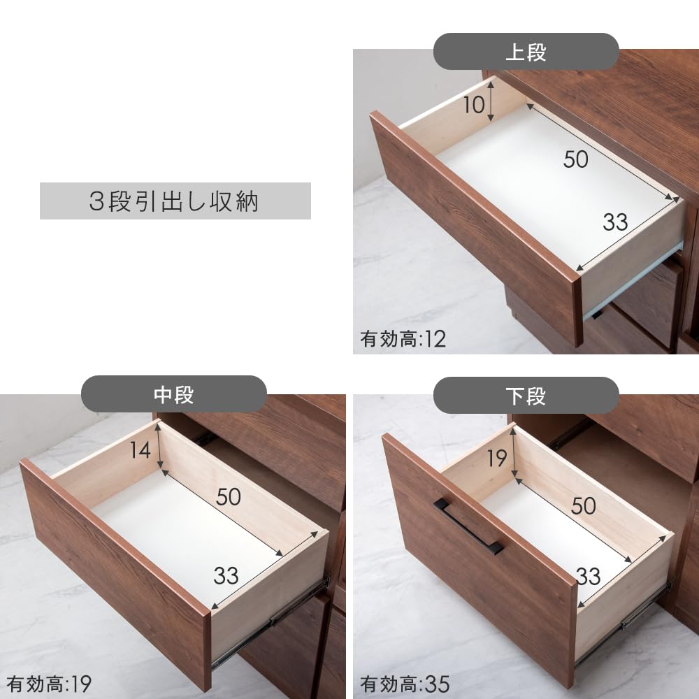 Amazon｜タンスのゲン キッチンカウンター 幅180cm 日本製 大川家具