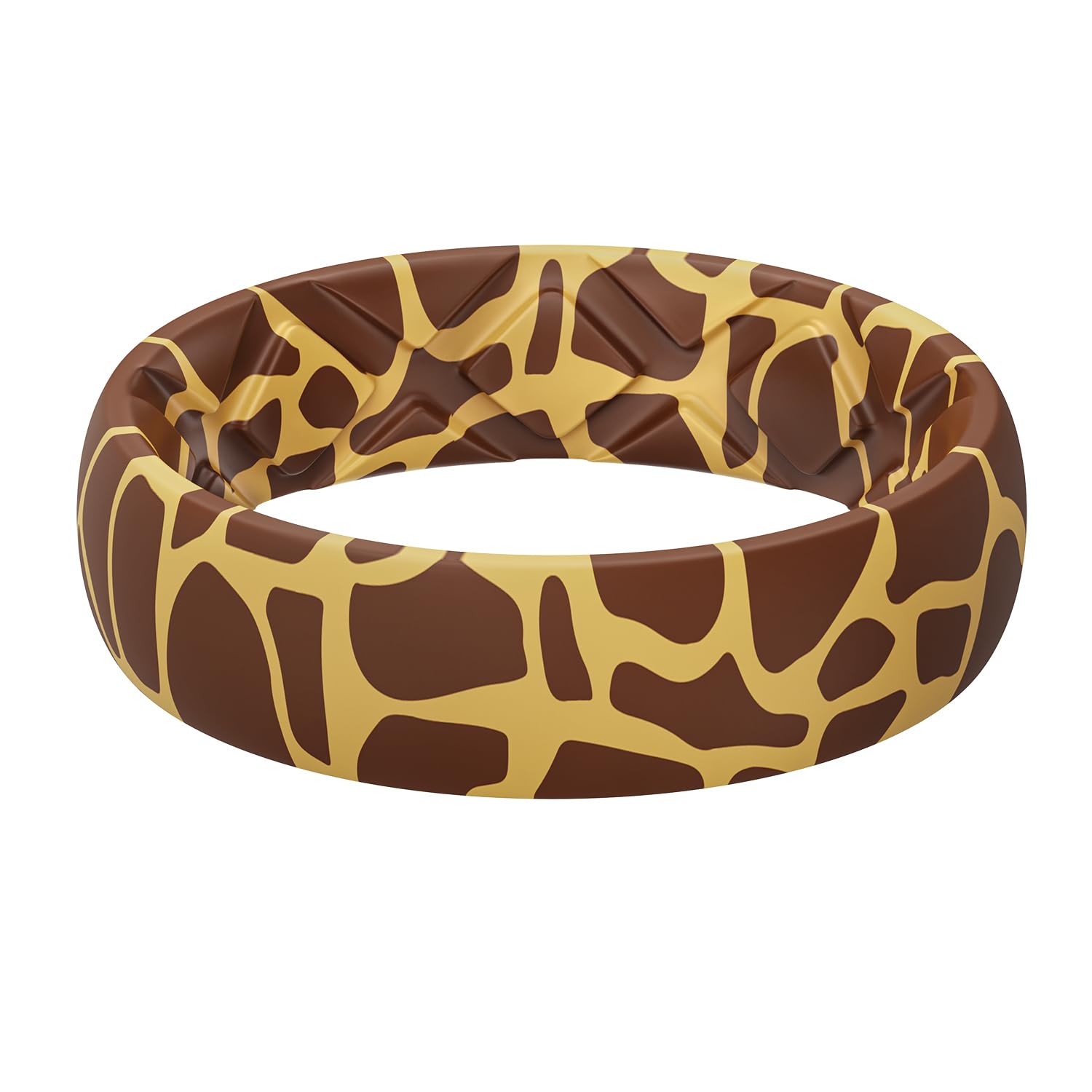 Egnaro Silicone Statement Ring Women, Floral Patterned Rubber Wedding Band
