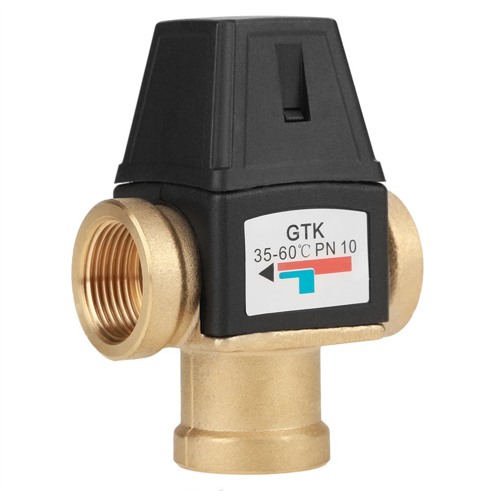 Valvola Miscelatrice Termostatica, Valvola Miscelatrice Termostatica in Ottone DN20 per Acqua Calda e Fredda Filettatura Femmina a 3 Vie per Scaldabagno Solare, Valvole Rubinetto