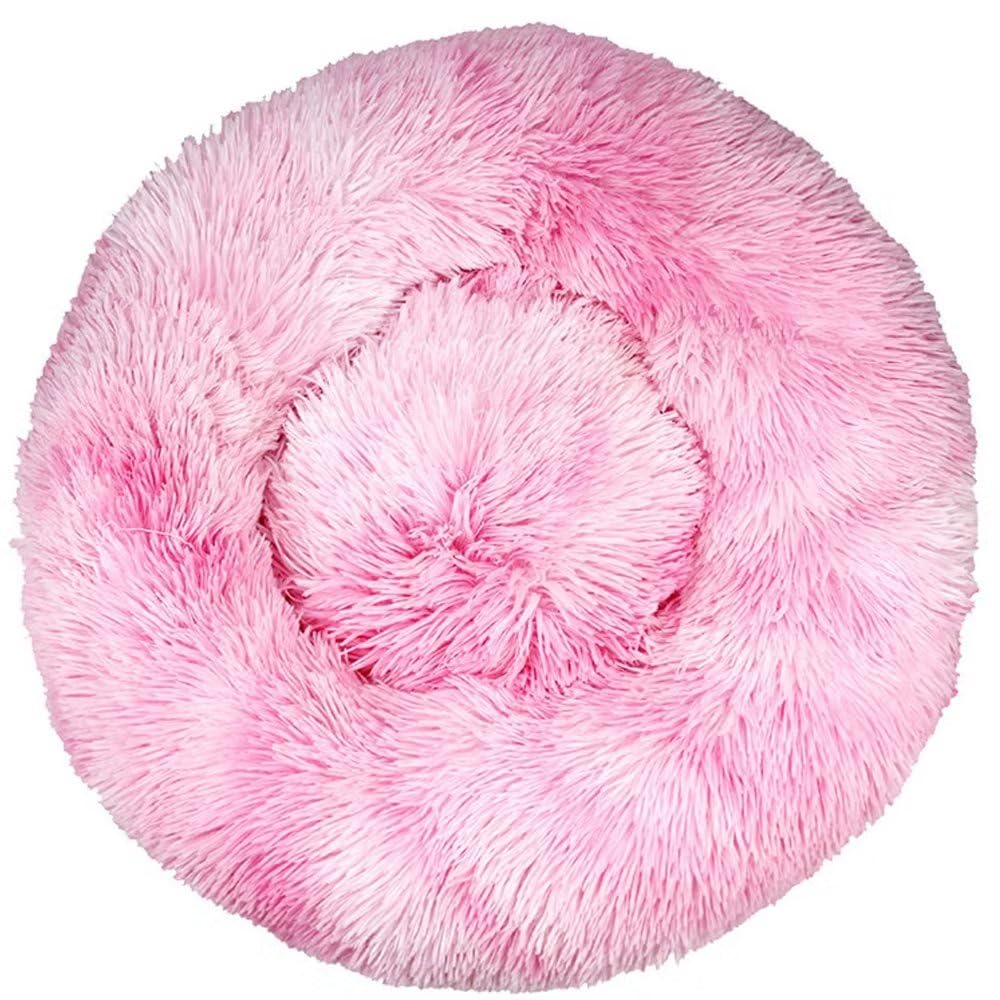 Lit pour chien moelleux lavable avec fond antidérapant rose