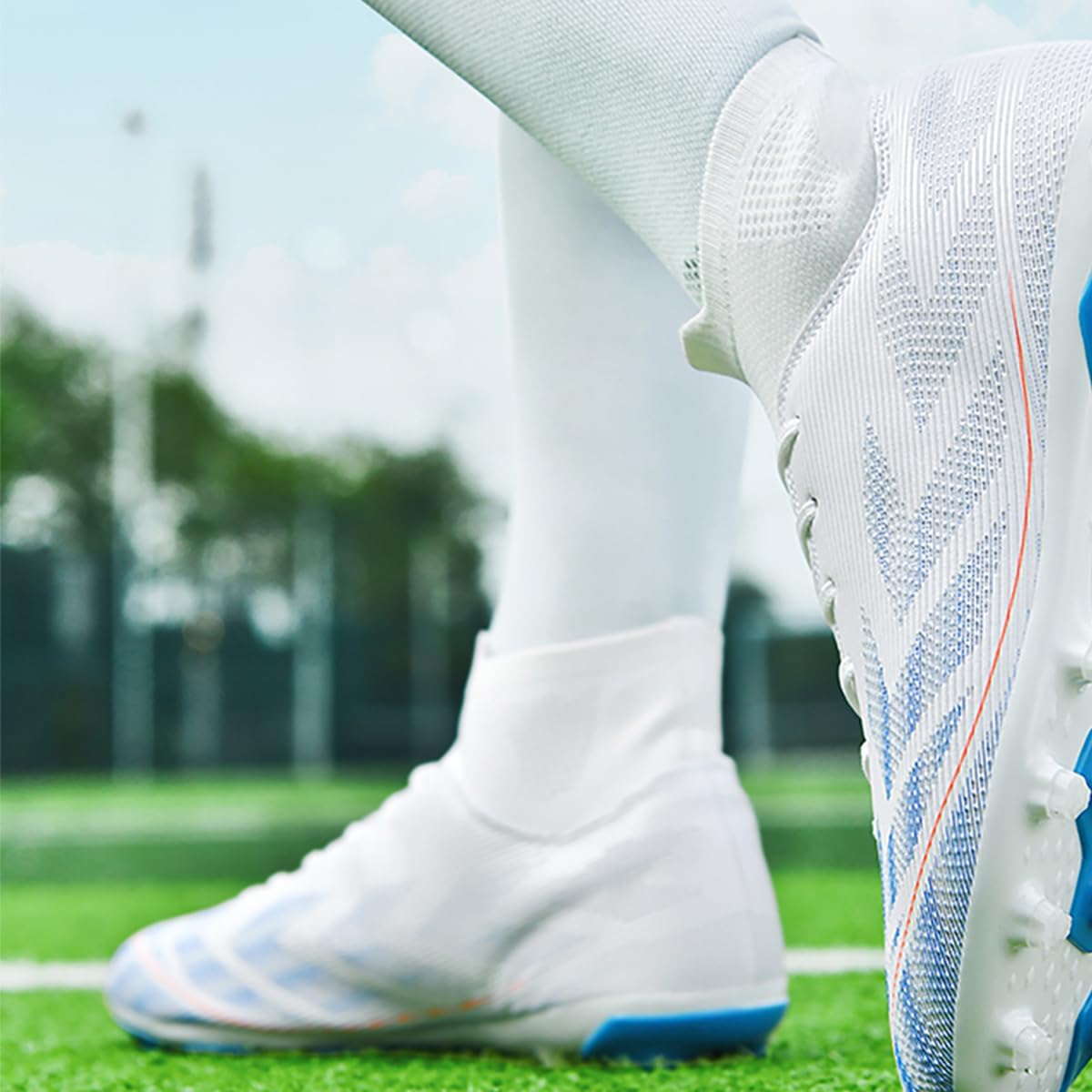 HESBITEUL Men’s Soccer Cleats High-top Women Football Shoes AG Spike Shoes Sneaker Comfortable Adults Big Boys Girls Athletic Outdoor Indoor Competition Trainin