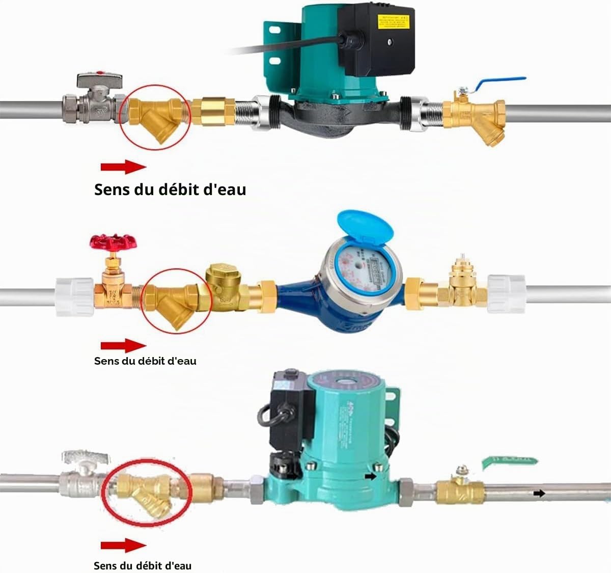 DeWin 3/4" Filtre à Tamis, Crépine en Laiton BSPP Connecteur Femelle en Forme de Y Filtre de Crépine, pour la Séparation de l'huile