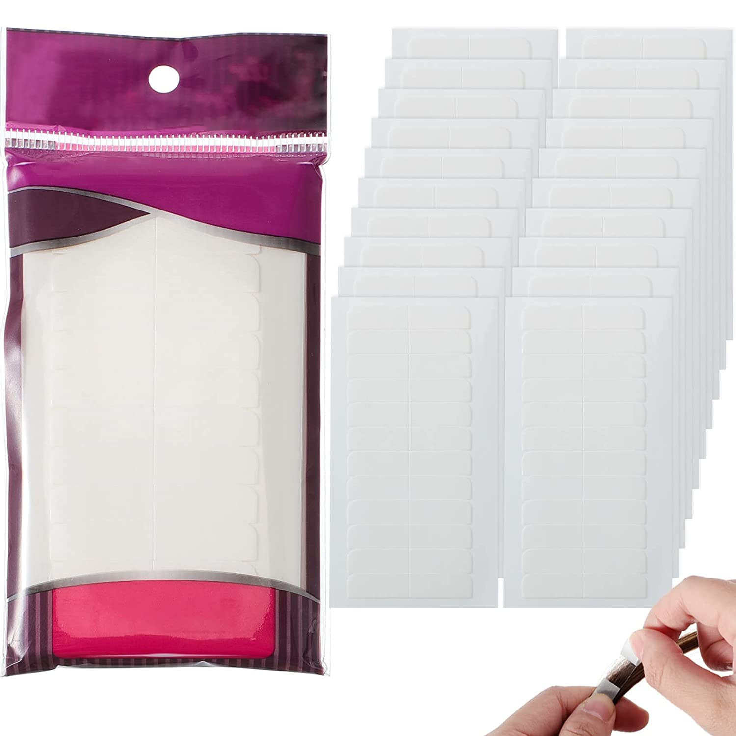 120 Pieces Hair Extension Tape Tabs Double Sided Replacement Tape in Hair Extensions Adhesive Hair Extension Tapes 1.57 x 0.32 Inch Hair Extension Tools for Wig Toupee Hair Piece Wigs Supplies, White