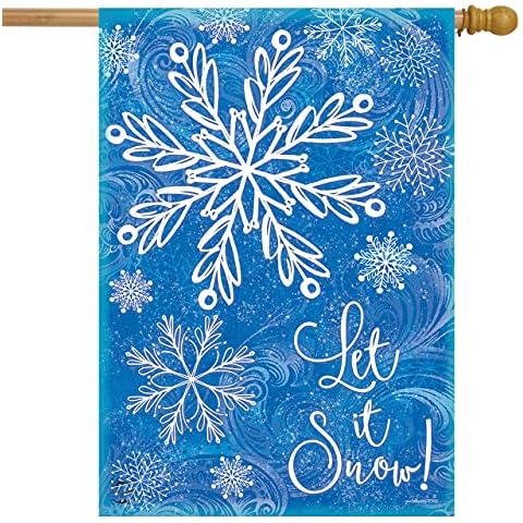 Glistening Snowflakes Winter House Flag 40" x 28" Briarwood Lane Cover