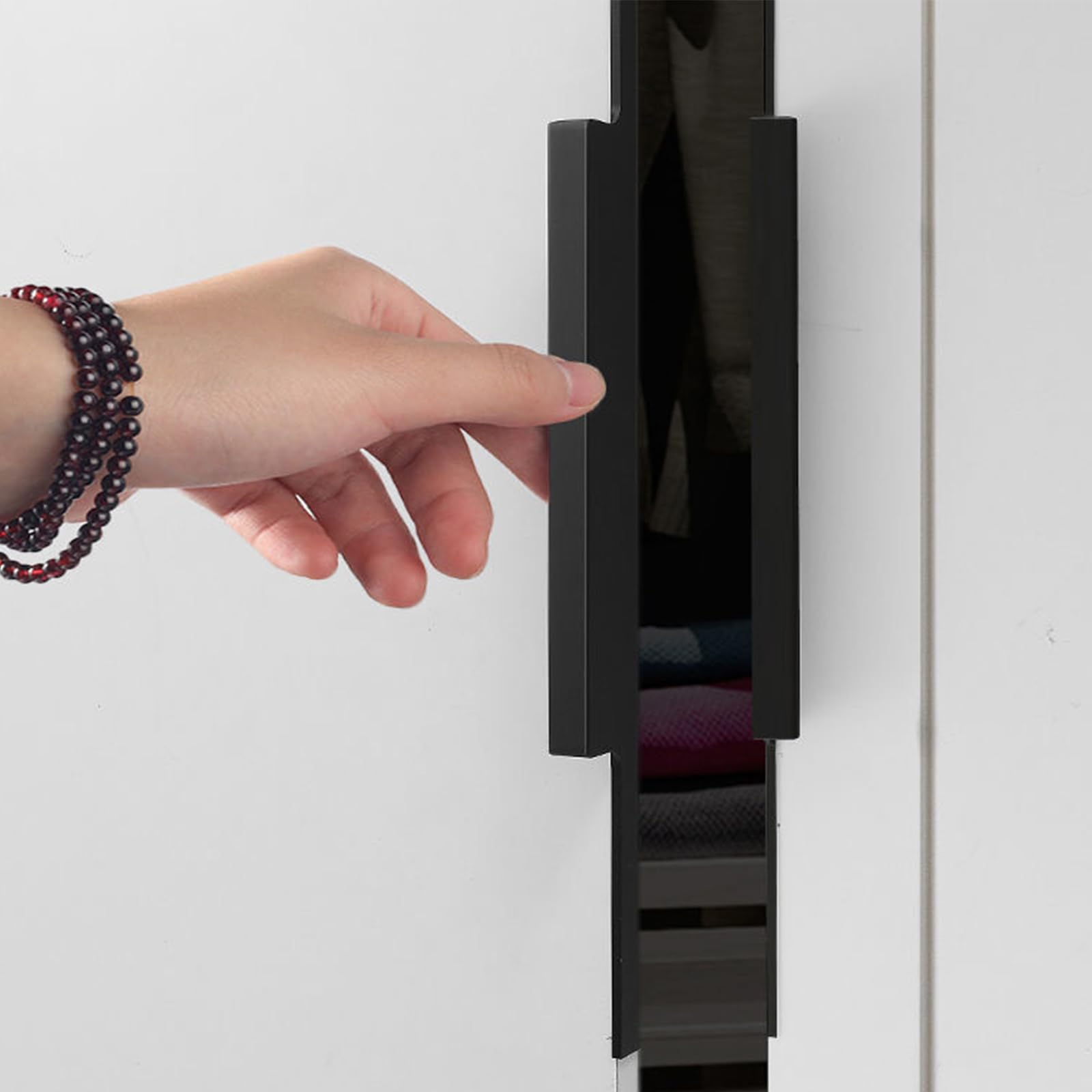 Tiradores Muebles Negros, 2 Piezas Tiradores Cocina Aleación de Aluminio | Anodizado, Tirador Armarios Centros: 160-800mm Tirador de Puerta Manijas de Cajones Gabinete Ocultos 320mm/12.5in