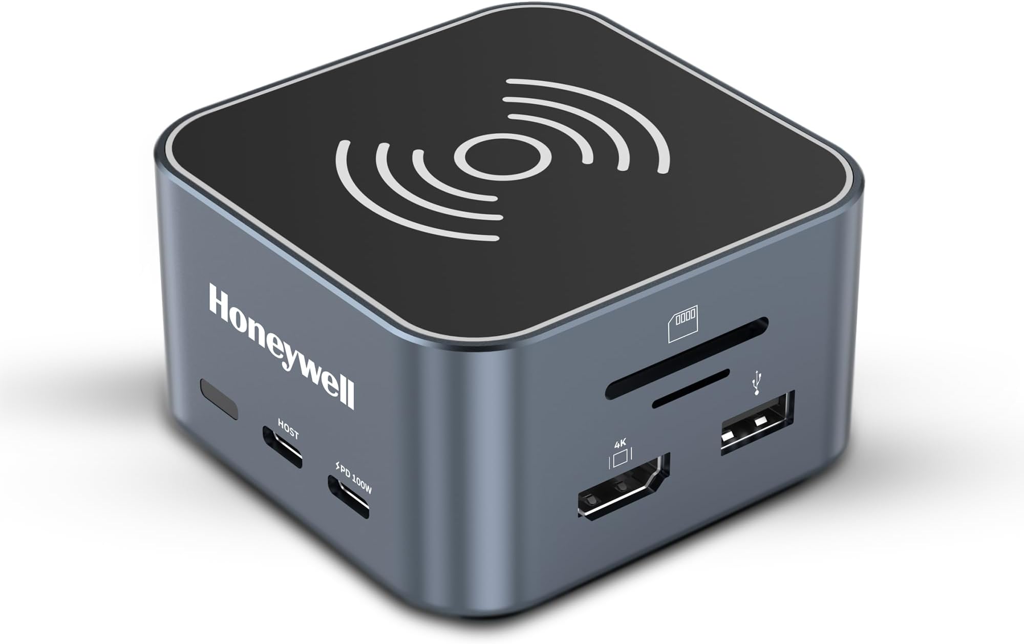 Honeywell 12-in-1 Type C Dock with 4K HDMI, MagSafe Wireless 15W, Ethernet Port, 4xUSB ports, 2xType C PD 100W, Mic & Audio Port, SD & MicroSD Slot, All Type C devices - Windows/MacBook